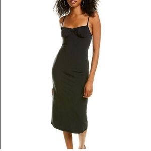 DANIELLE BERNSTEIN Black Strappy Midi Slip Dress XS